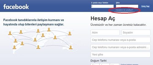 Facebook Şifremi Unuttum,